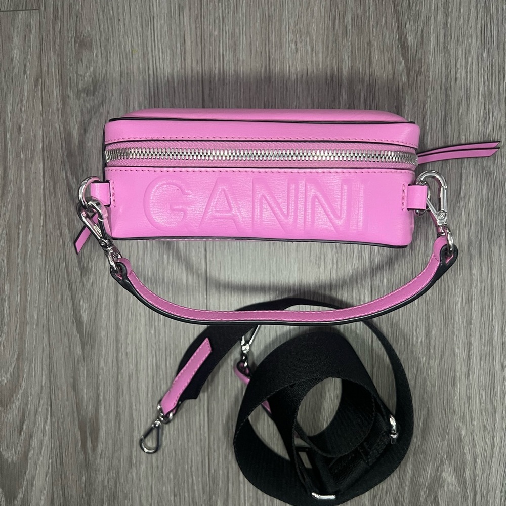 GANNI Pink Leather Crossbody Bag – Dust Bag Included